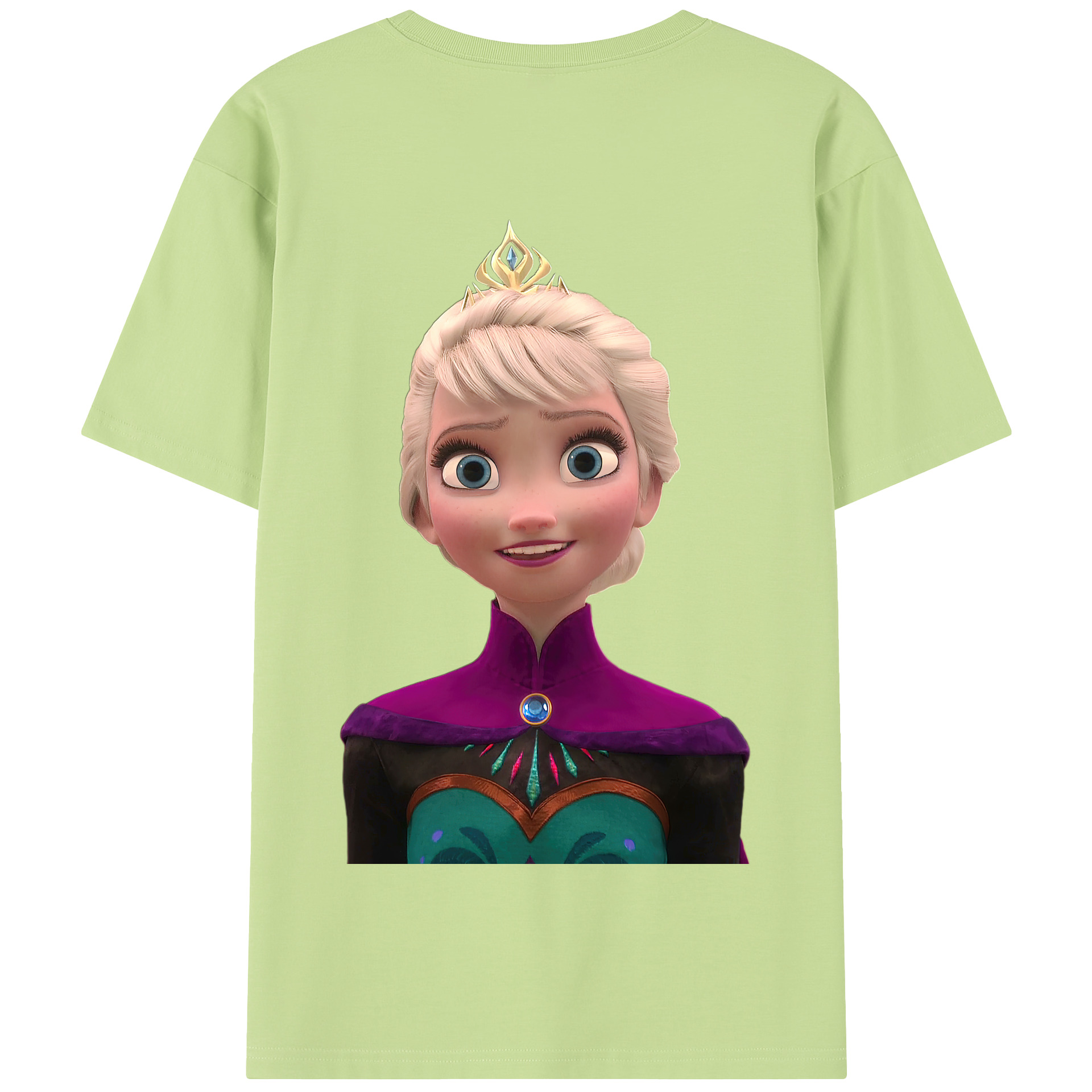 （画像用） アナと雪の女王 アンナ エルサ Frozen Anna Elsa 綿100％半袖Tシャツ（背面プリント）